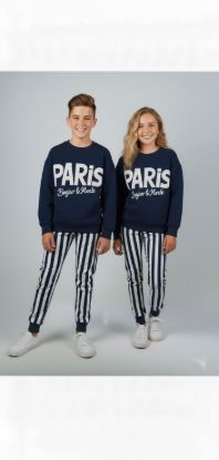 Paris baskılı çizgili takım resmi